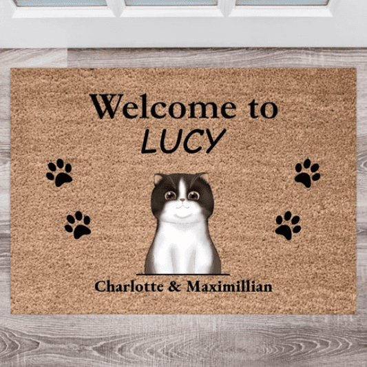 Personalized Cat Doormat (1-4 Cats)