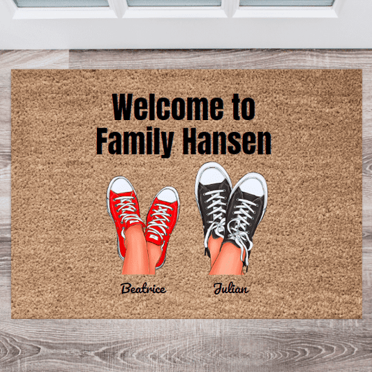  Personalized Family Doormat (1-5 people) [Make your own Text on 2 lines]