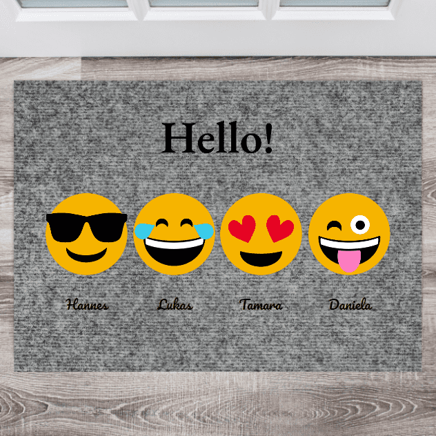 Smiley Fußmatte Familie - Emoji Edition