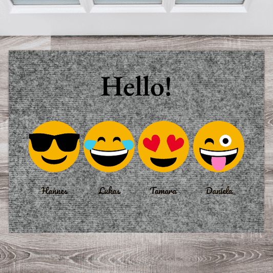 Family Doormat (Smileys) - Emoji Edition