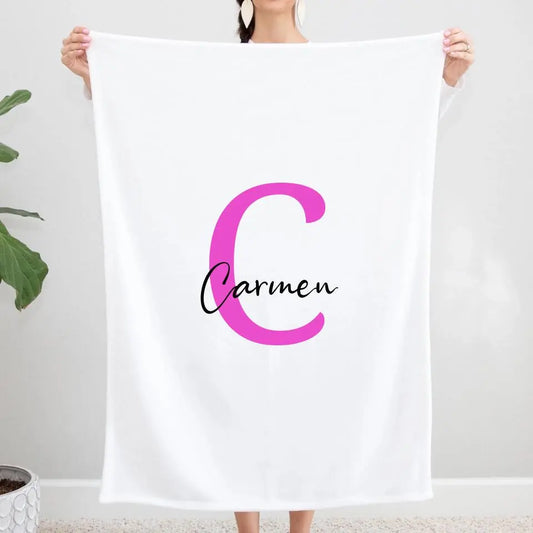 Cuddle Blanket with Letter - Personalized Blanket