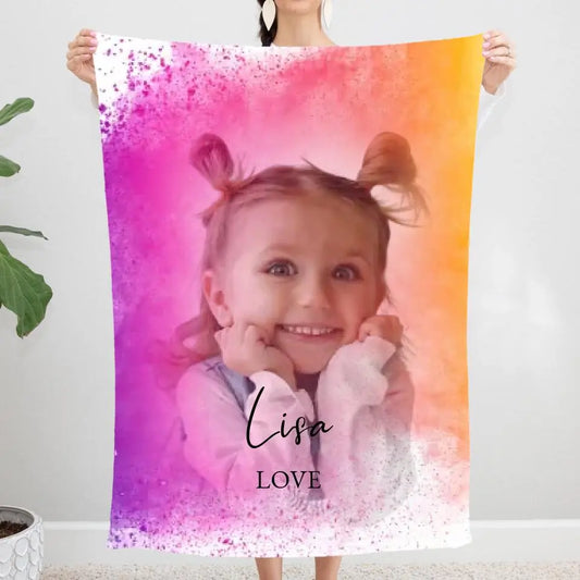 Girl Portrait - Personalized Blanket