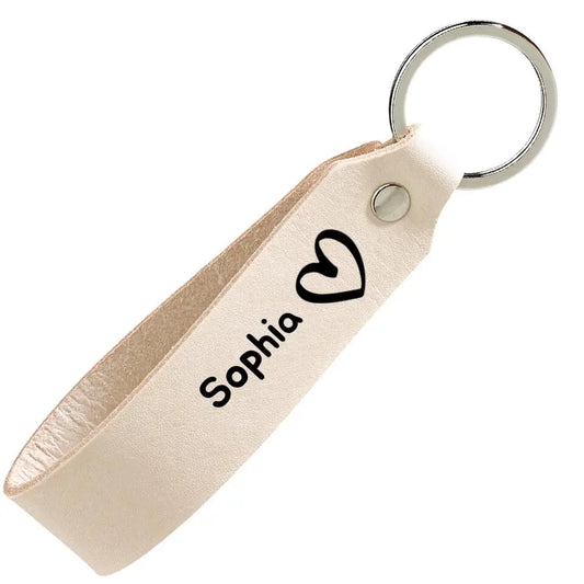 Personalized Real Leather Keychain with Name