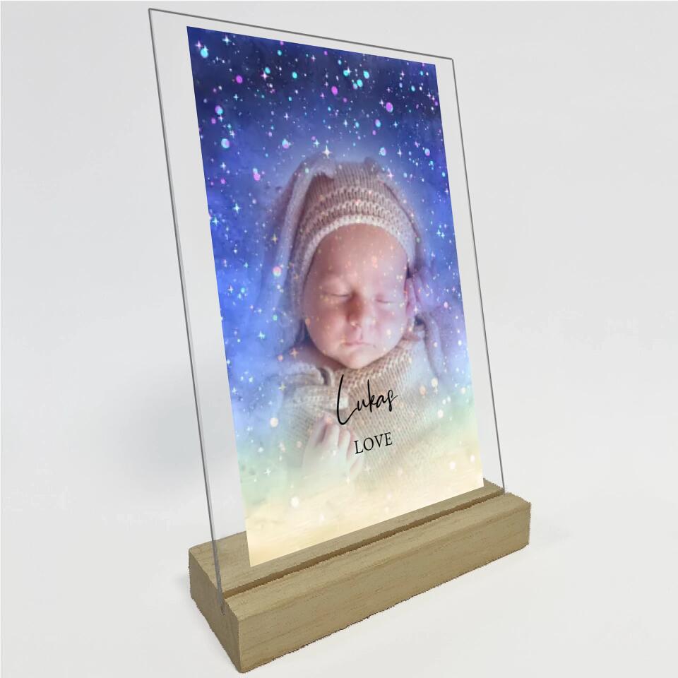 Portrait de bébé - verre acrylique personnalisé