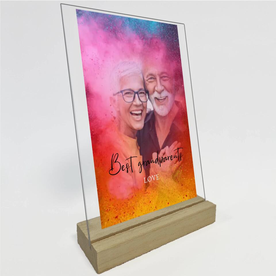 Portrait des grands-parents - verre acrylique personnalisé