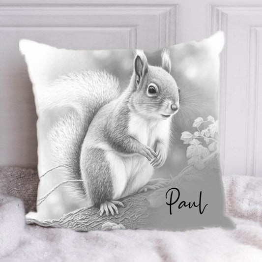 Krafttier Eichhörnchen - Personalisiertes Kissen mit Name