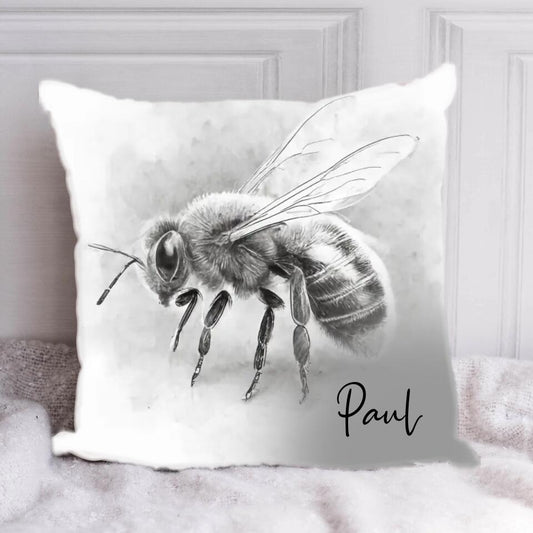 Krafttier Biene - Personalisiertes Kissen mit Name