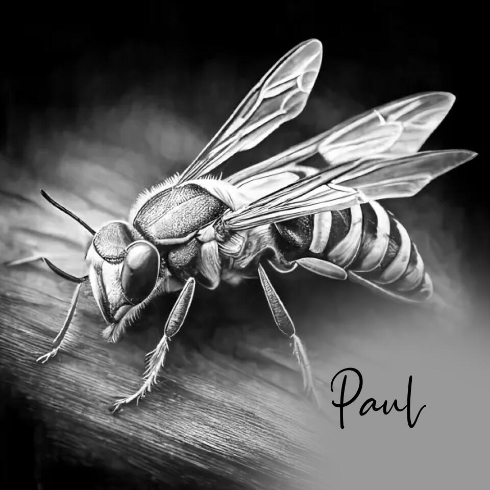 Power animal wasp - Oreiller personnalisé avec prénom