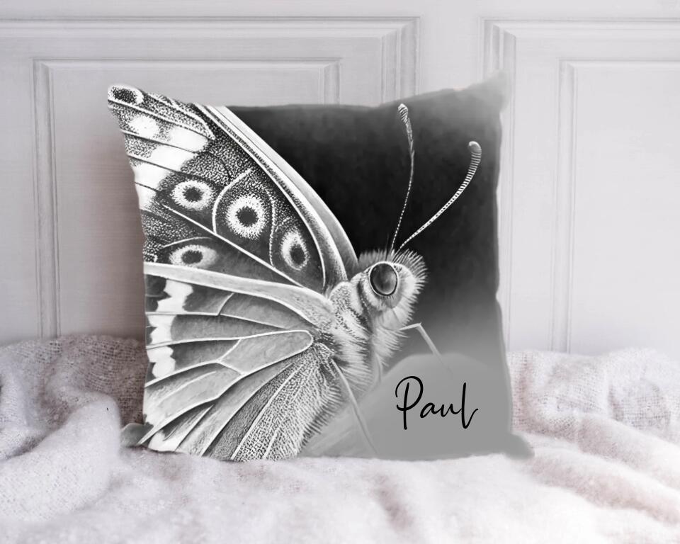 Krafttier Schmetterling - Personalisiertes Kissen mit Name