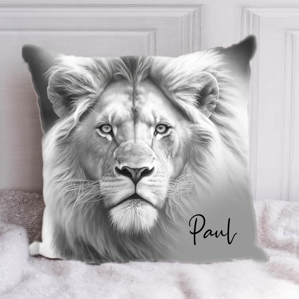 Power Animal Lion - Personalized Pillow with Name