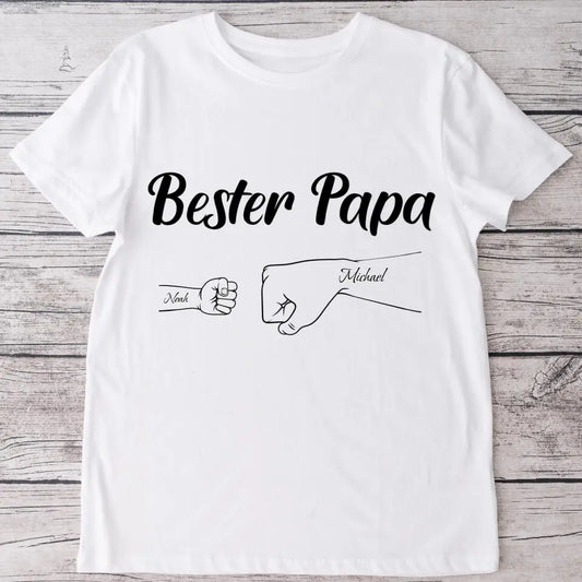 Bester Papa "Fäuste" - Personalisiertes T-Shirt