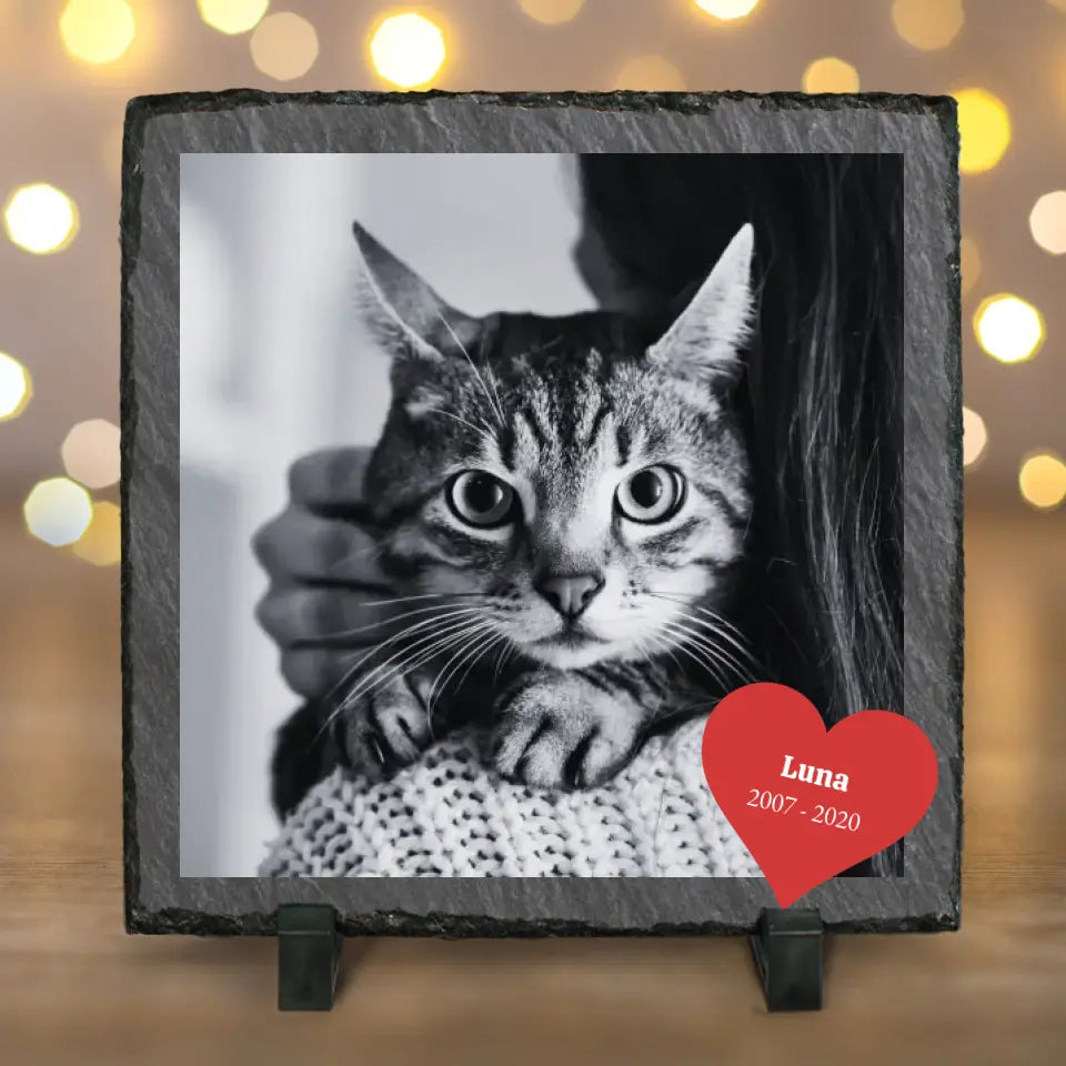 Katze Forever - Personalisierte Schieferplatte