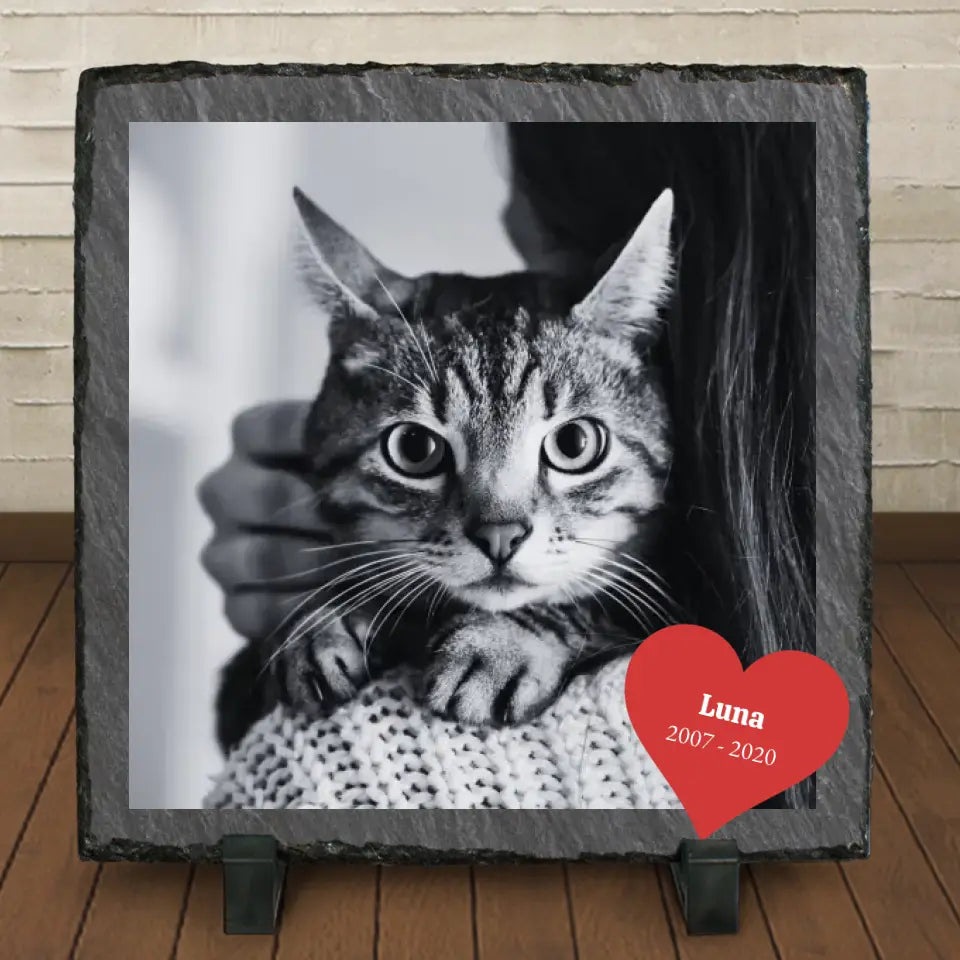 Katze Forever - Personalisierte Schieferplatte