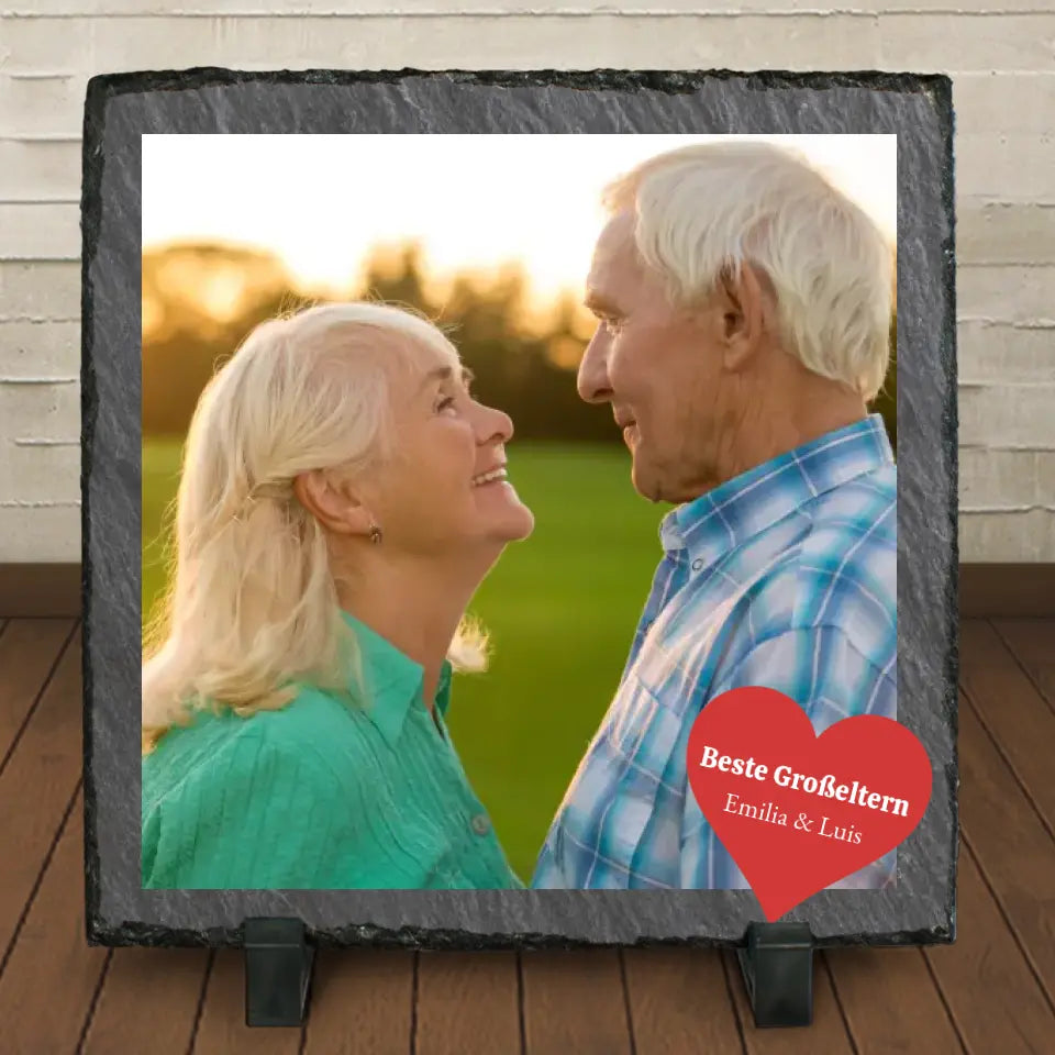 Beste Großeltern - Personalisierte Schieferplatte