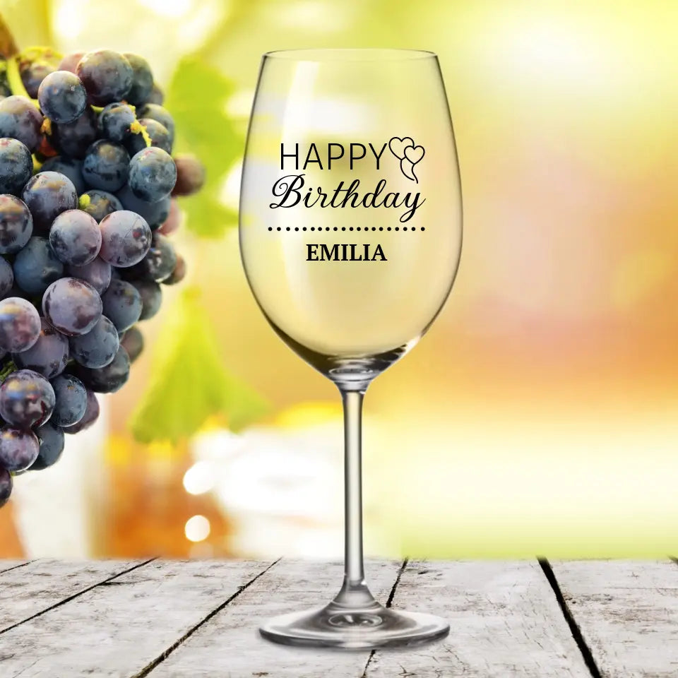 Joyeux anniversaire - Verre à vin personnalisé