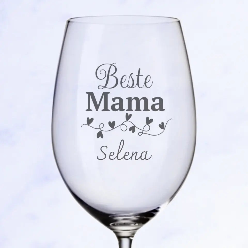 Beste Mama - Personalisiertes Weinglas