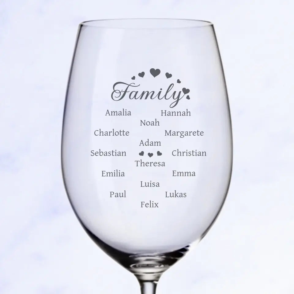 Familie - Personalisiertes Weinglas