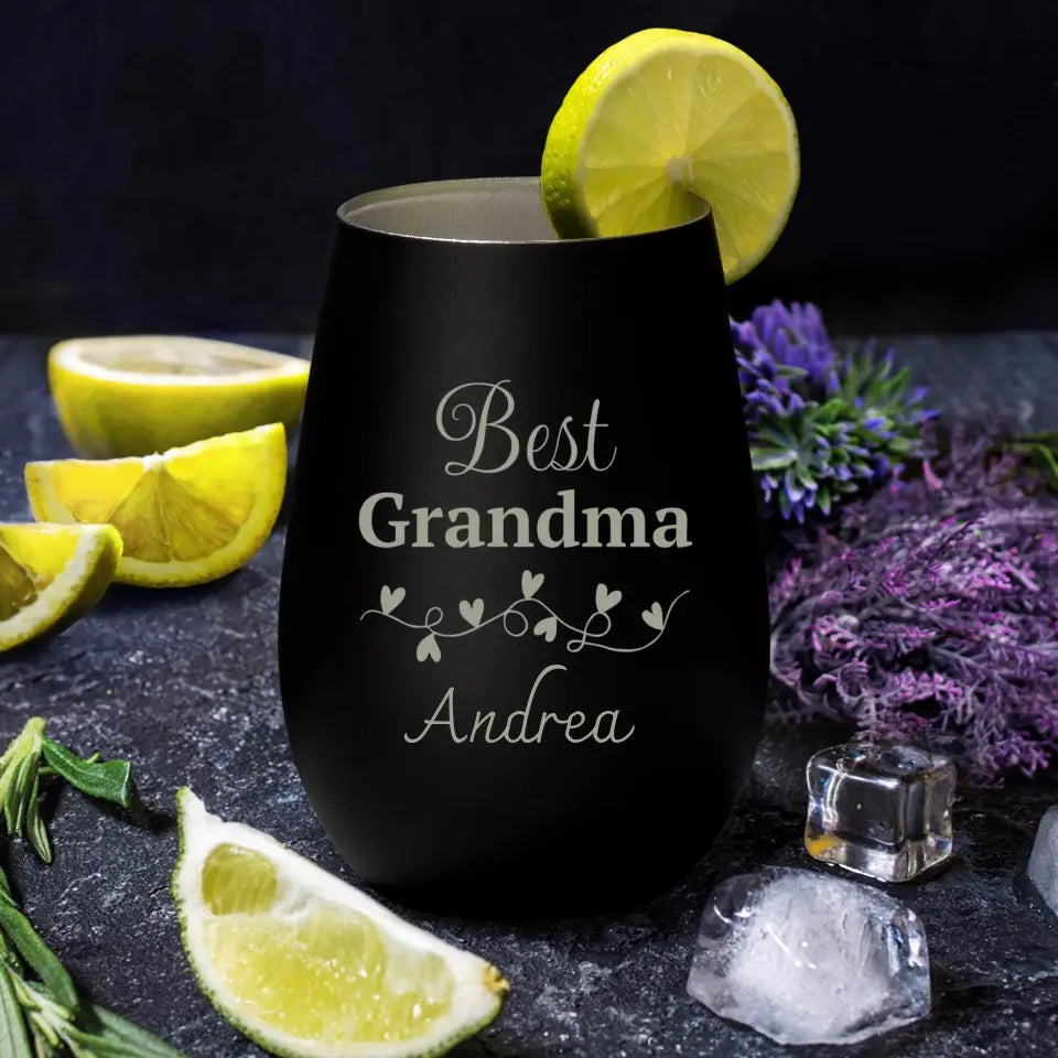 Best Grandma - Personalized Gin Glass