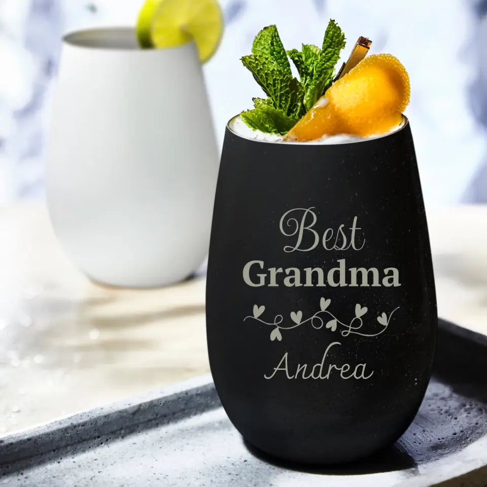 Best Grandma - Personalized Gin Glass