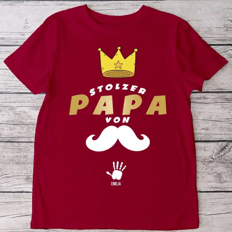 Stolzer Papa - Personalisiertes T-Shirt