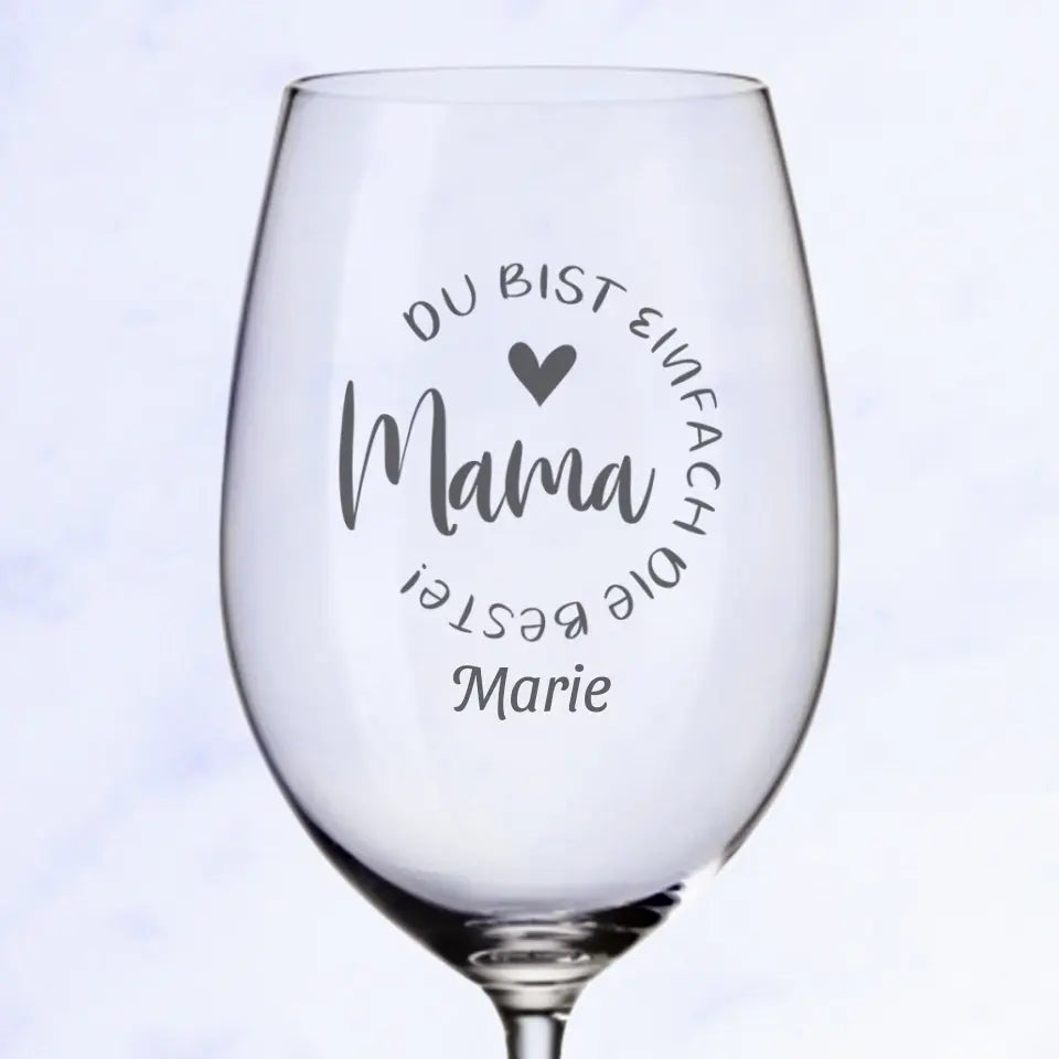 Beste Mama Kreis - Personalisiertes Weinglas