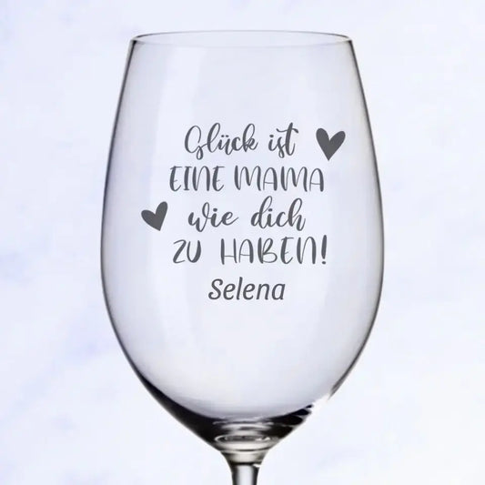 Happiness is Mama - Personalized Wine Glass