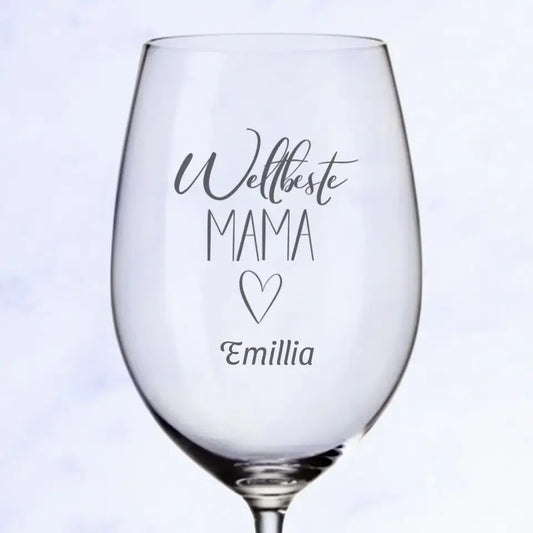 Weltbeste Mama - Personalisiertes Weinglas