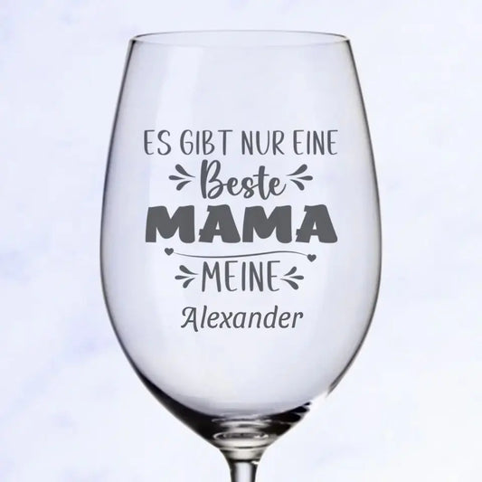 Beste Mama meine - Personalisiertes Weinglas