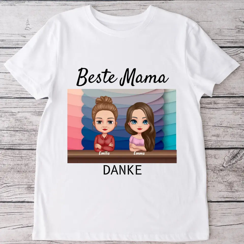 Beste Mama "DANKE" - Personalisiertes T-Shirt