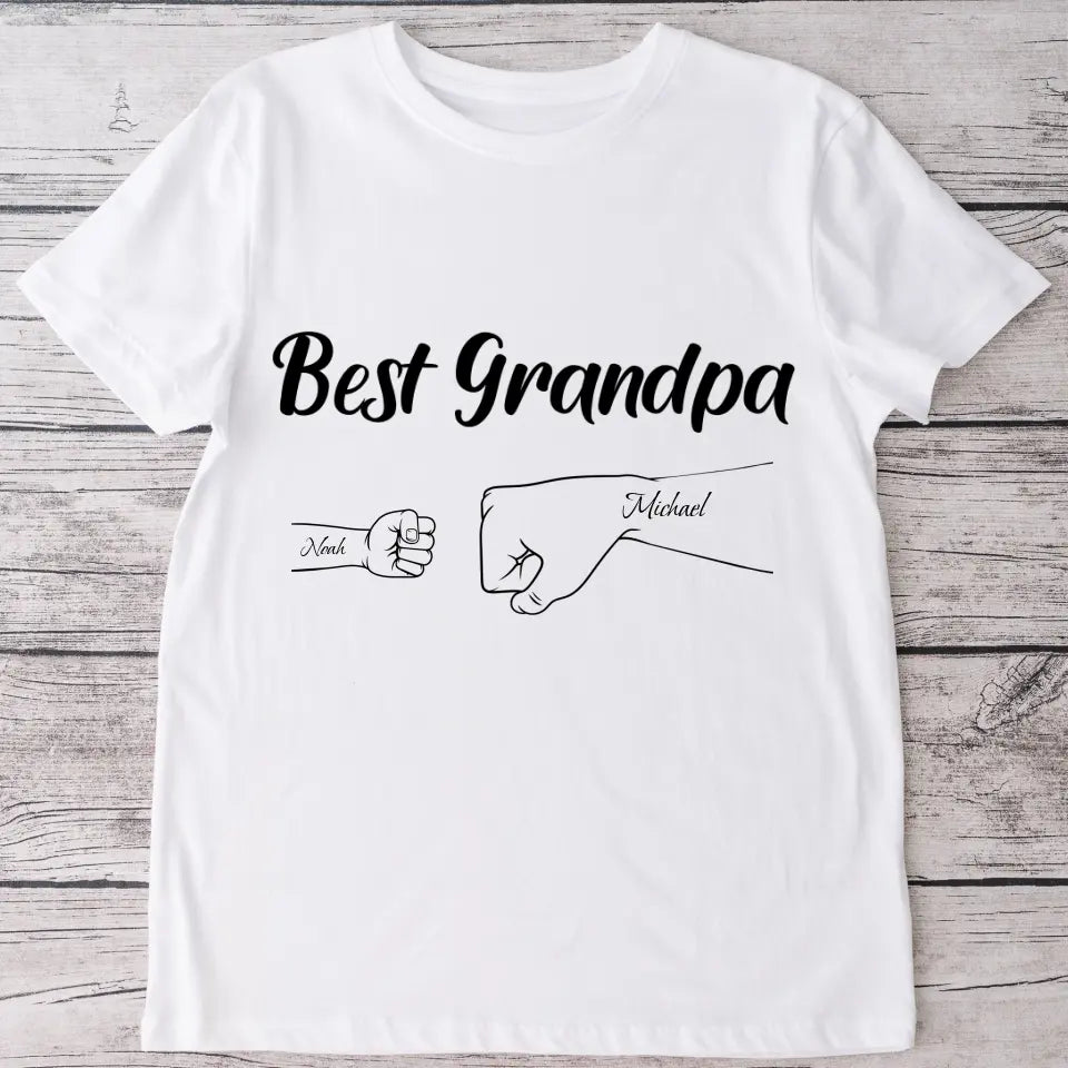 Bester Opa "Fäuste" - Personalisiertes T-Shirt