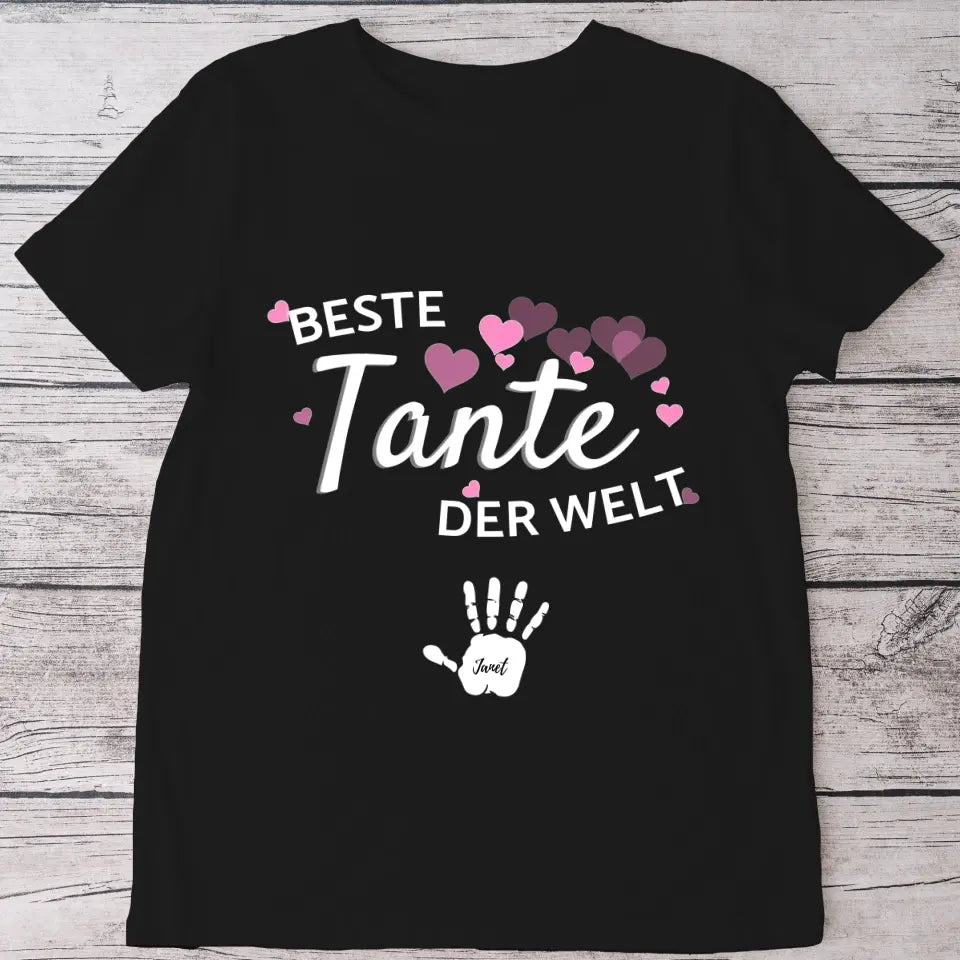 Beste Tante der Welt - Personalisiertes T-Shirt