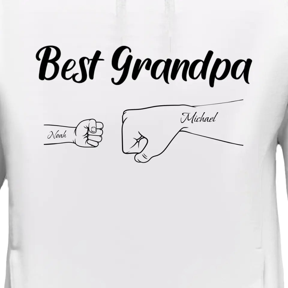 Meilleur grand-père "Fists" - Sweat à capuche personnalisé