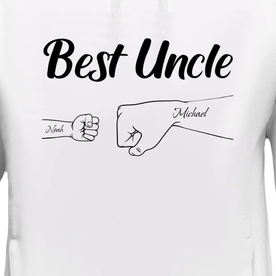 Meilleur oncle « Poings » - Sweat à capuche personnalisé