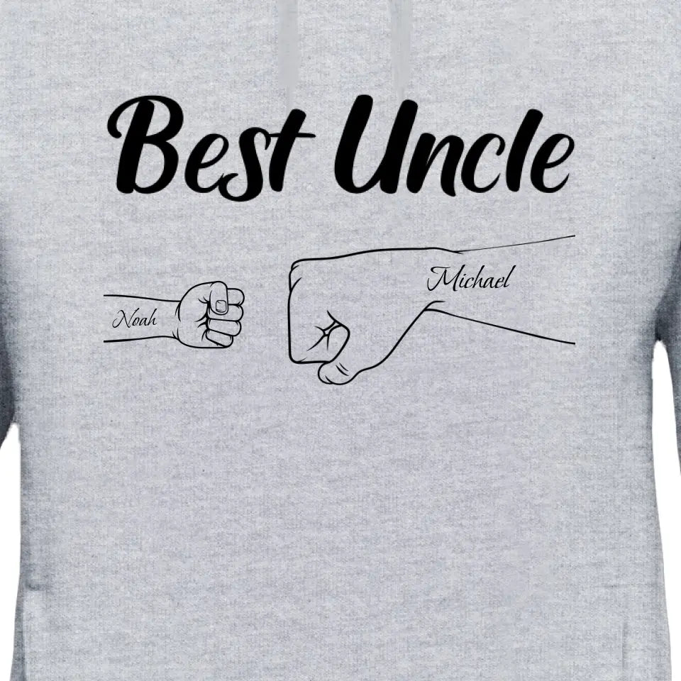 Meilleur oncle « Poings » - Sweat à capuche personnalisé