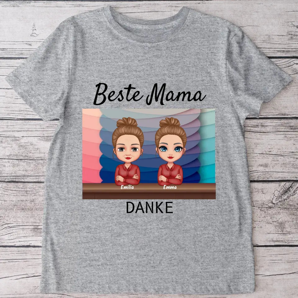 Meilleure maman "MERCI" - T-shirt personnalisé