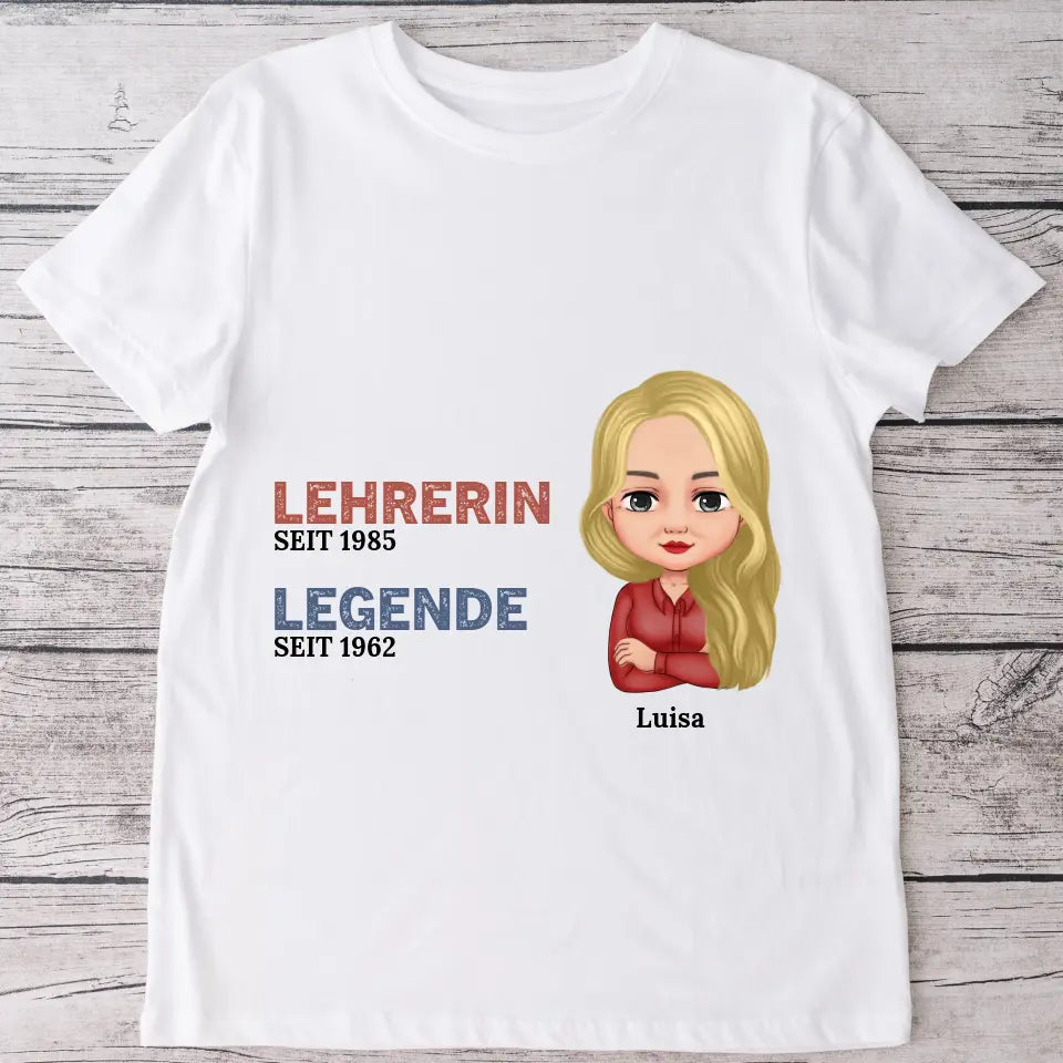 Beruf Frau die Legende - Personalisiertes T-Shirt
