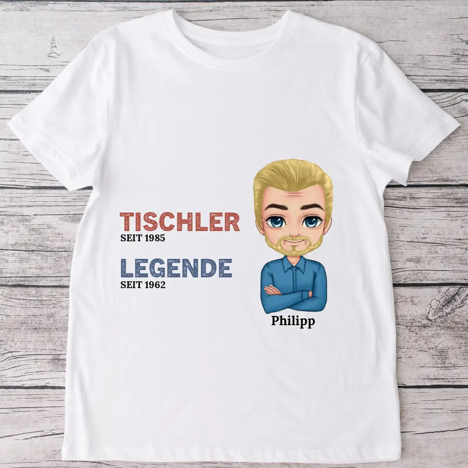 Beruf Mann die Legende - Personalisiertes T-Shirt