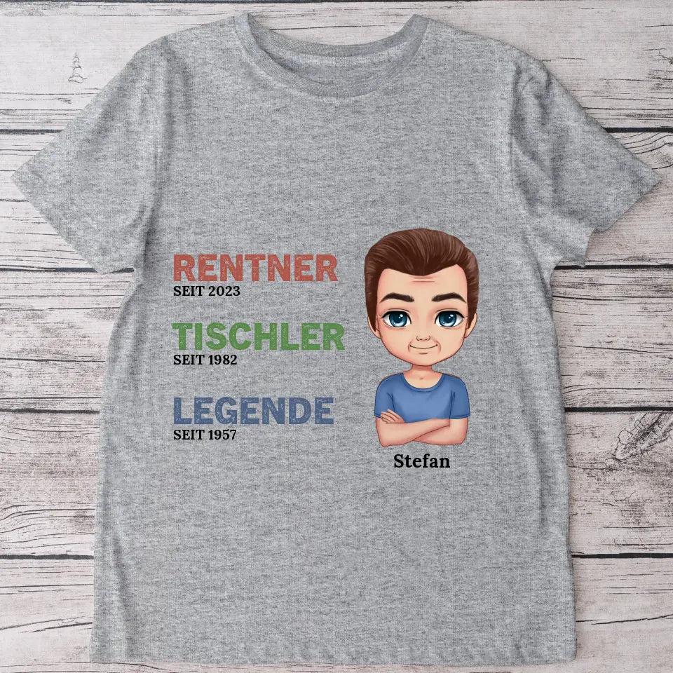 Rentner die Legende - Personalisiertes T-Shirt