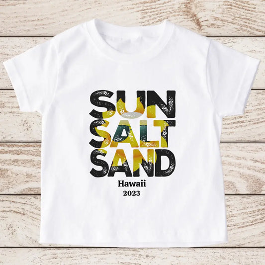 Sun Salt Sand - Personalisiertes Kinder T-Shirt