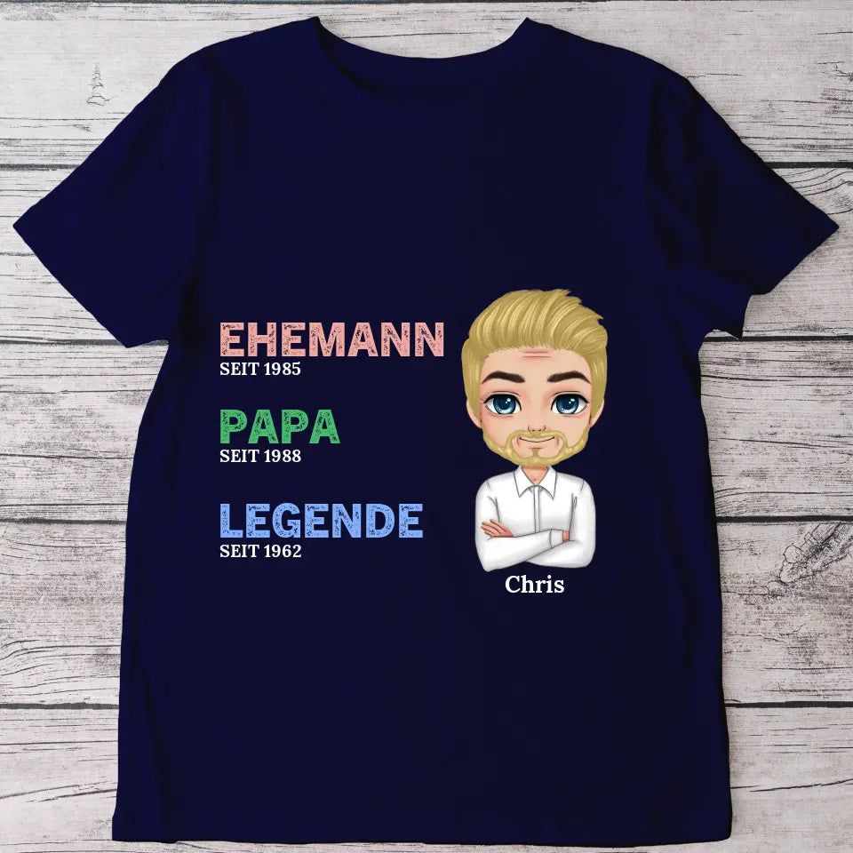 Papa die Legende - Personalisiertes T-Shirt