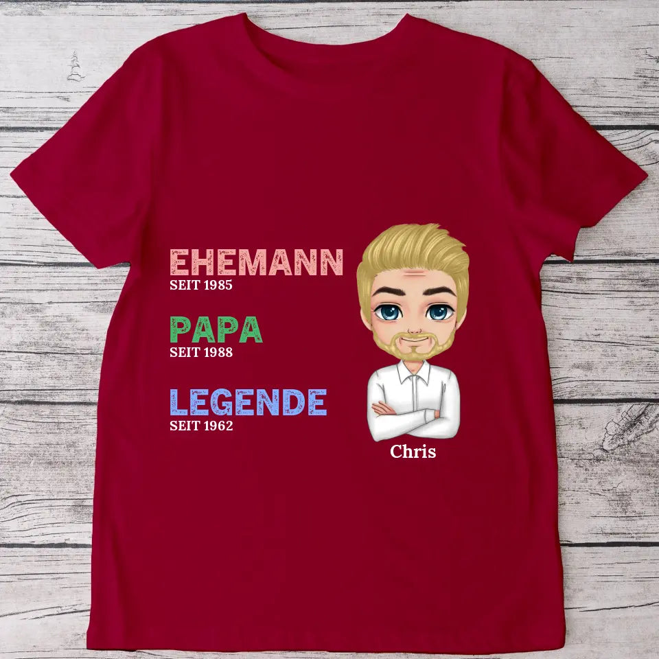 Papa die Legende - Personalisiertes T-Shirt