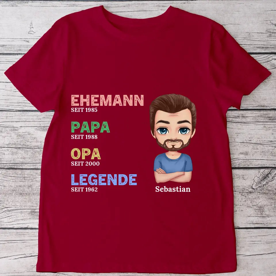 Opa die Legende - Personalisiertes T-Shirt