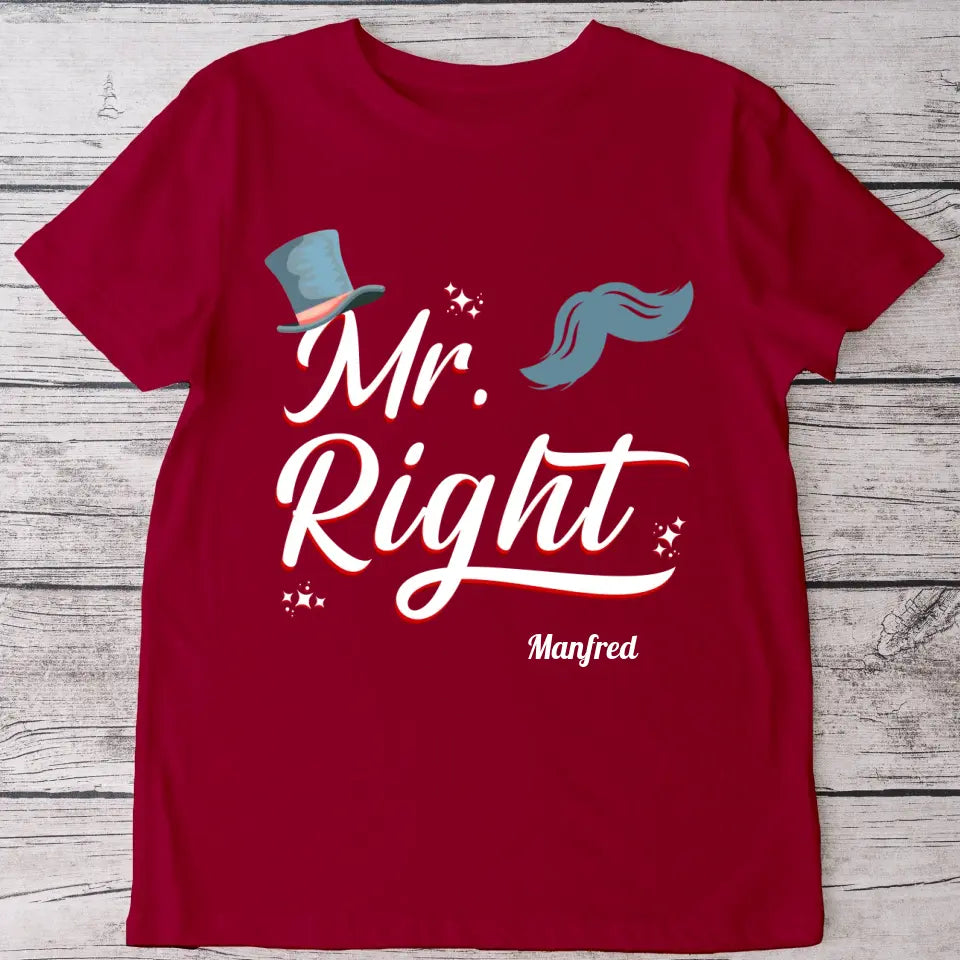 Mr. & Mrs. Right - Personalisiertes T-Shirt