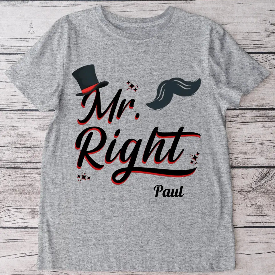 Mr. & Mrs. Right - Personalisiertes T-Shirt