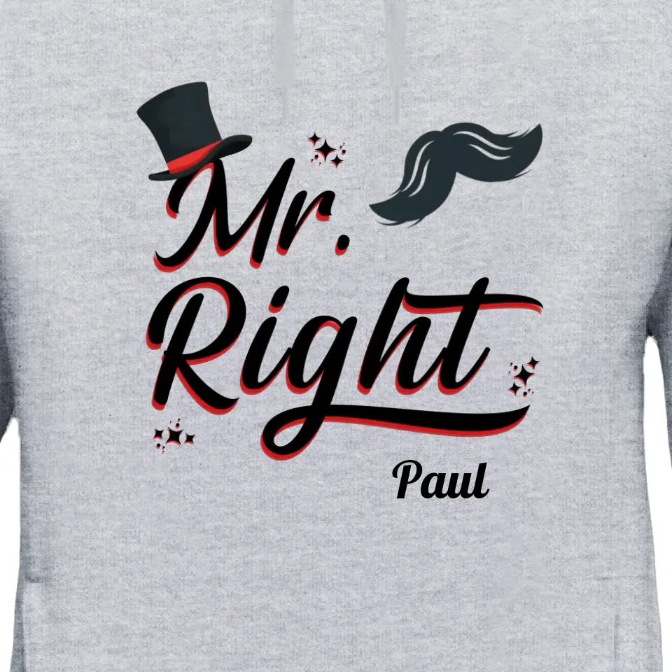 Mr. &amp; Mrs. Right - Personalized Hoodie