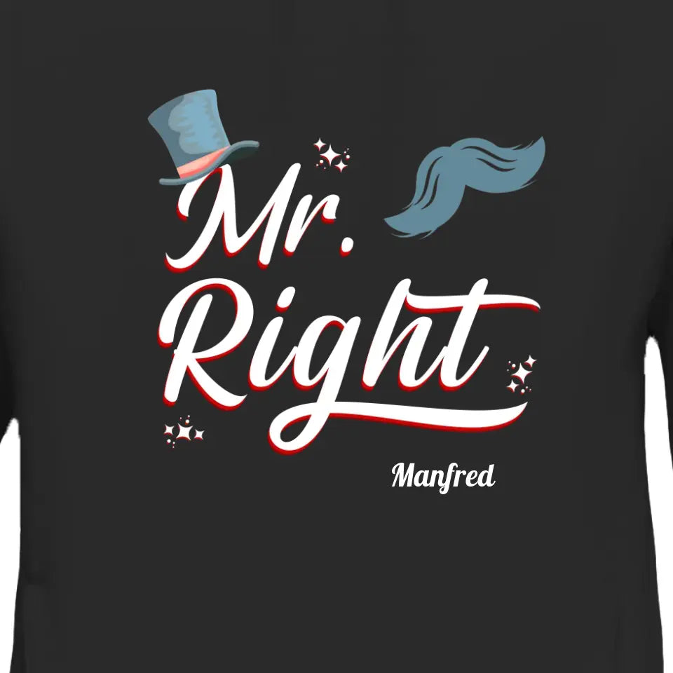 Mr. & Mrs. Right - Personalisierter Hoodie